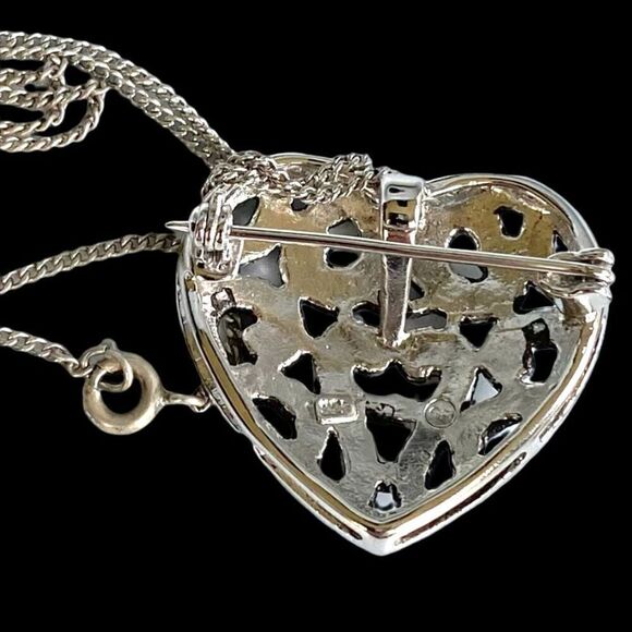 ID# Exquisite Intricate Vintage Heart Sterling Necklace. - Picture 8 of 9